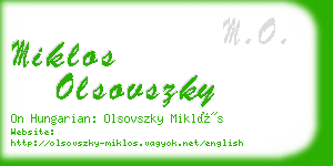 miklos olsovszky business card